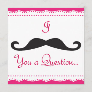 PERSONALIZED I Mustache You A Q! Wedding Party! Invitation