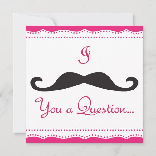 PERSONALIZED I Mustache You A Q! Wedding Party! Personalized Invitations