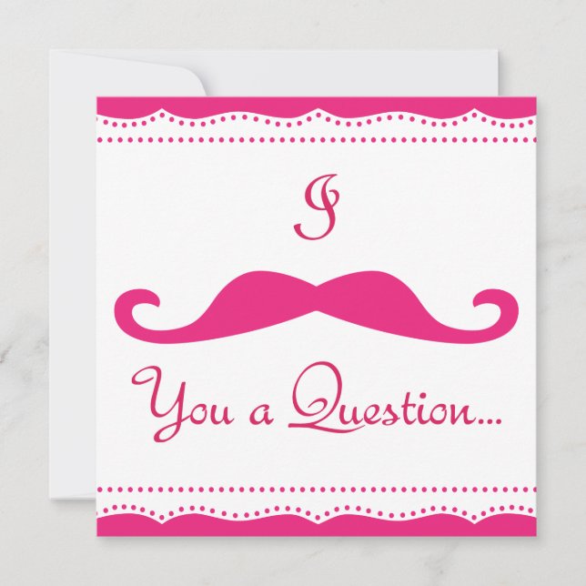 PERSONALIZED I Mustache You A Q! Wedding Party! Invitation (Front)