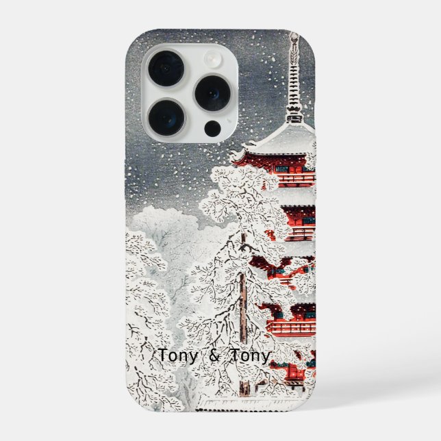 Personalized I Snow Temple I White and Red iPhone Case (Back)