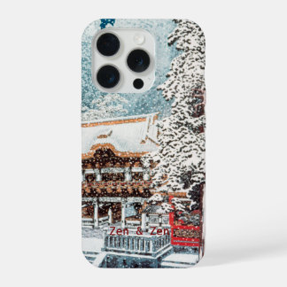 Personalized I Snow Temple I White and wood iPhone 15 Pro Case