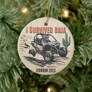 Personalized - I Survived Baja Desert UTV Racer Ceramic Ornament