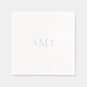 Personalized Ice Blue Monogram Wedding Napkins