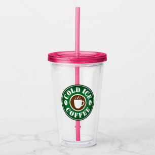Personalized ice coffee colored tumbler glass cup
