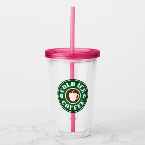 Personalized ice coffee colored tumbler glass cup