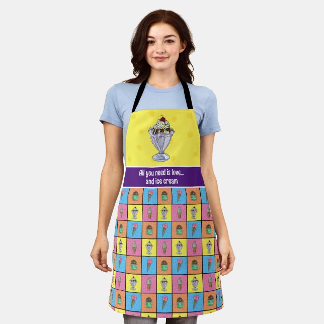 Personalized Ice Cream Apron (Worn)
