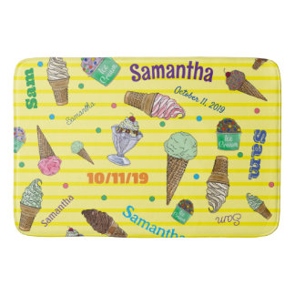 Personalized Ice Cream Bath Mat