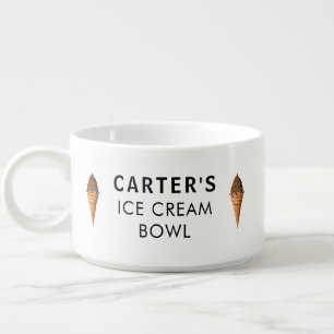 Personalized Ice Cream Bowl Chocolate Scoop Cone