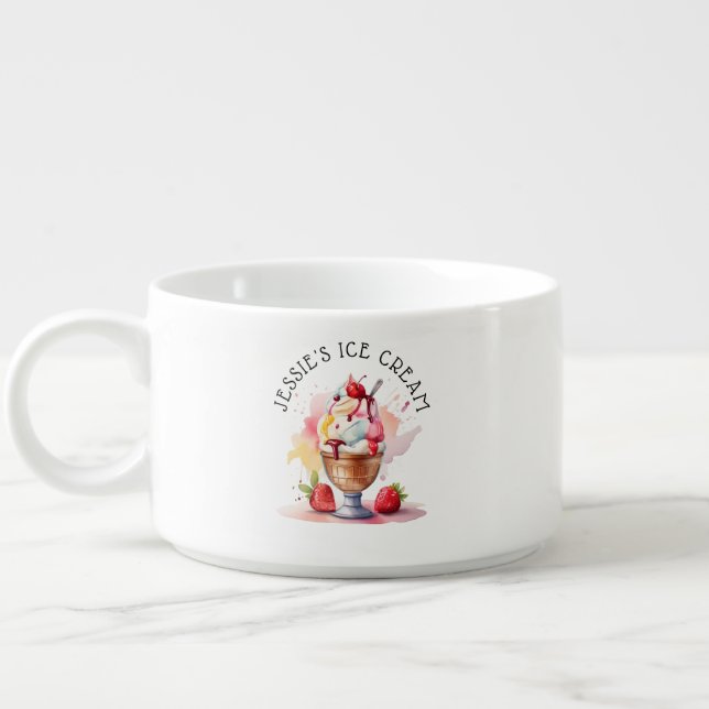 Personalized Ice Cream Bowl Fruity Sundae Gelato (Right)