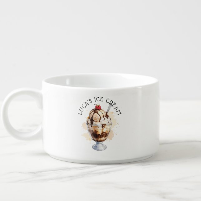 Personalized Ice Cream Bowl Hot Fudge Sundae (Right)