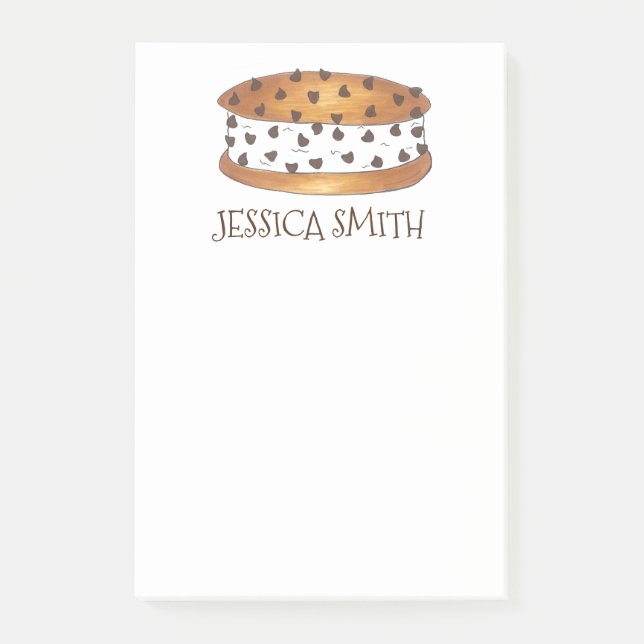 Personalized Ice Cream Chocolate Sandwich Chipwich Post-it Notes (Front)