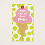 Personalized Ice Cream Cone Gift Tag Calling Card at Zazzle