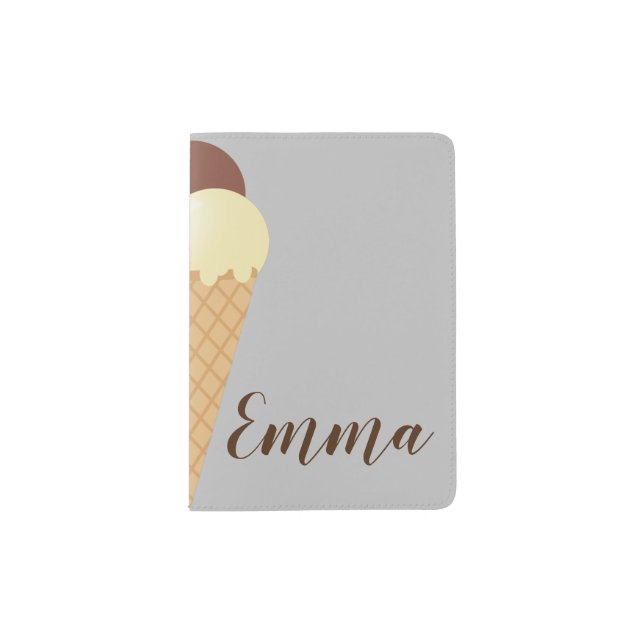 Personalized Ice Cream cone Passport Holder (Front)