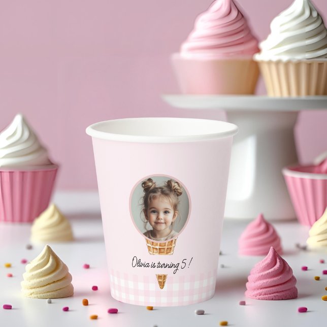 Personalized Ice Cream Head Birthday  Paper Cups (Creator Uploaded)