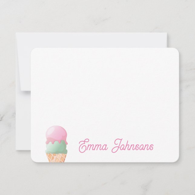 Personalized Ice Cream Note Card (Front)