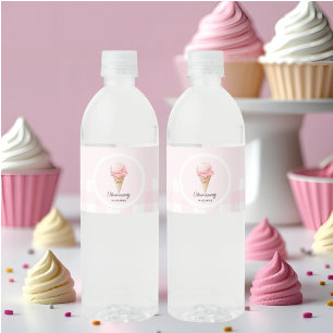 Personalized Ice Cream Party  Water Bottle Label