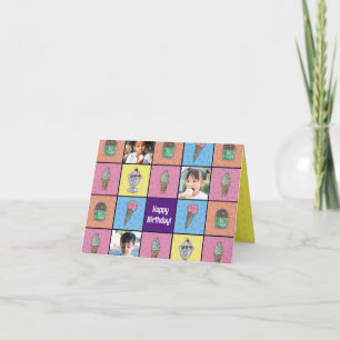 Personalized Ice Cream Photo Birthday Card
