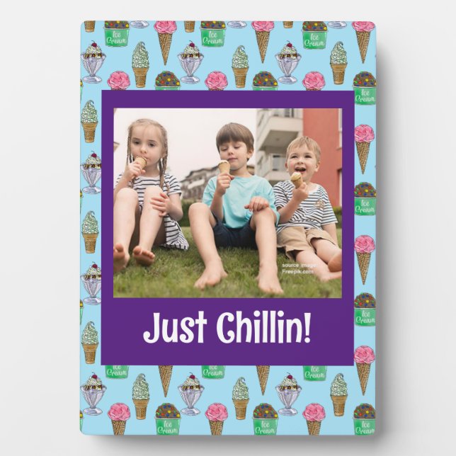 Personalized Ice Cream Photo Plaque (Front)