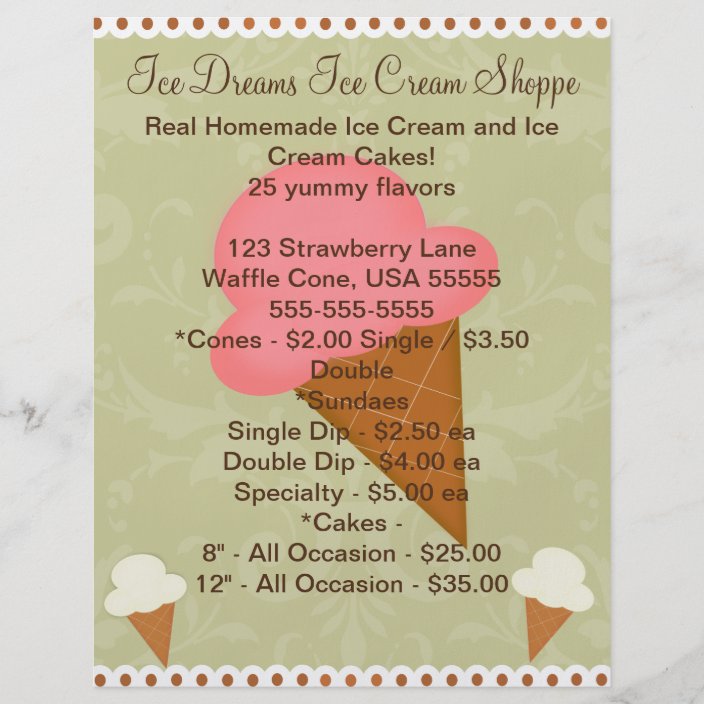 Personalized Ice Cream Shop Business Flyer