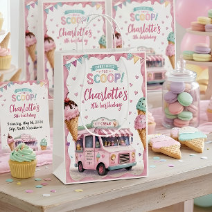 Personalized Ice Cream Truck Birthday Medium Gift Bag