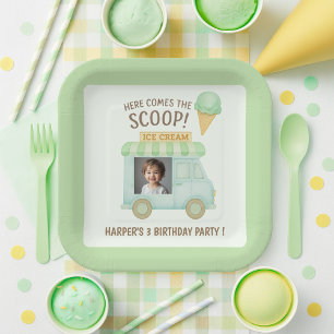 Personalized Ice Cream Truck Birthday Paper Plates
