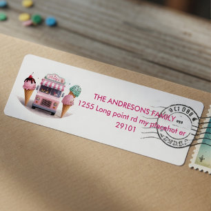 Personalized Ice Cream Truck Label