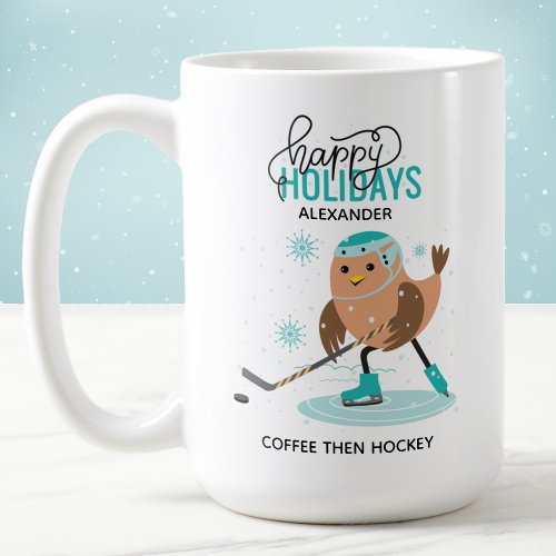Personalized Ice Hockey Christmas Coffee Mug