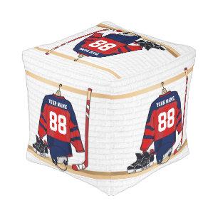 Personalized Ice Hockey Jersey Pouf