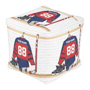 Personalized Ice Hockey Jersey Pouf