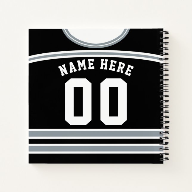 Personalized Ice Hockey Jersey Template Notebook (Back)