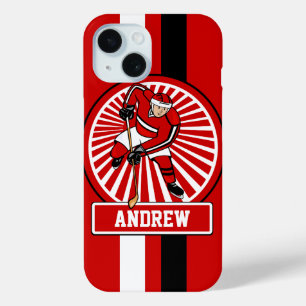Personalized Ice Hockey Player iPhone 15 Case