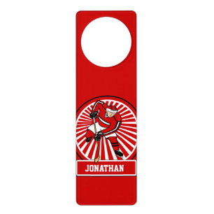Personalized Ice Hockey player Door Hanger