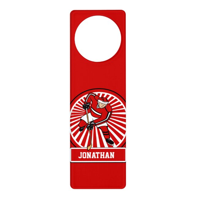Personalized Ice Hockey player Door Hanger (Front)