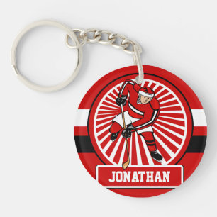 Personalized Ice Hockey player Keychain
