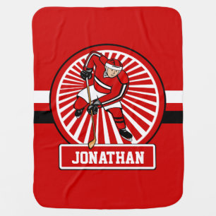 Personalized Ice Hockey player Receiving Blanket