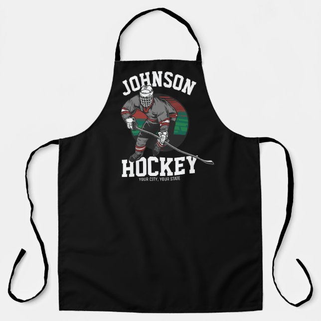 Personalized Ice Hockey Player Team Athlete Name Apron (Front)