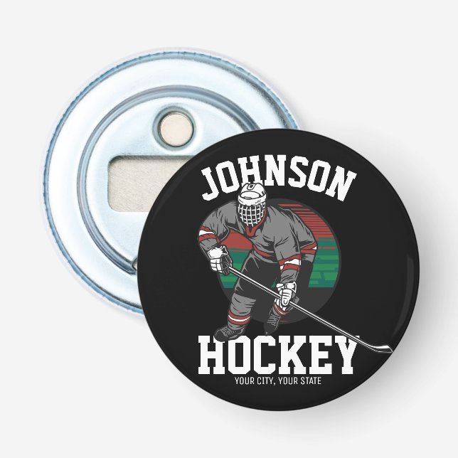 Personalized Ice Hockey Player Team Athlete Name  Bottle Opener (Front)