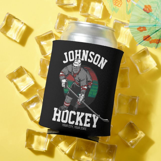 Personalized Ice Hockey Player Team Athlete Name  Can Cooler (In Situ Summer)