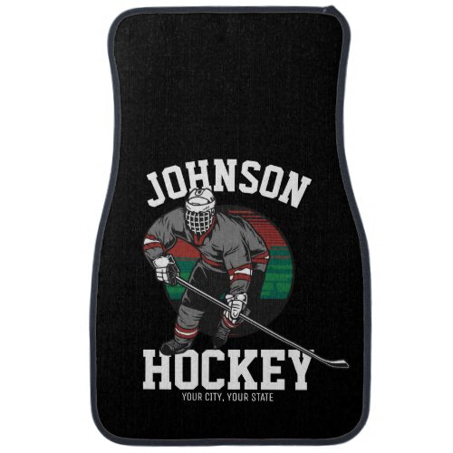 Personalized Ice Hockey Player Team Athlete Name  Car Floor Mat