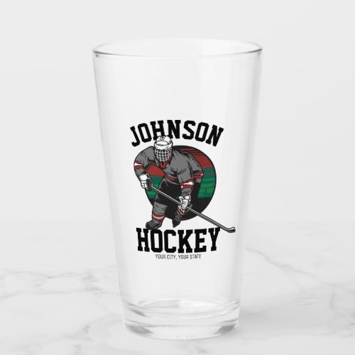 Personalized Ice Hockey Player Team Athlete Name Glass