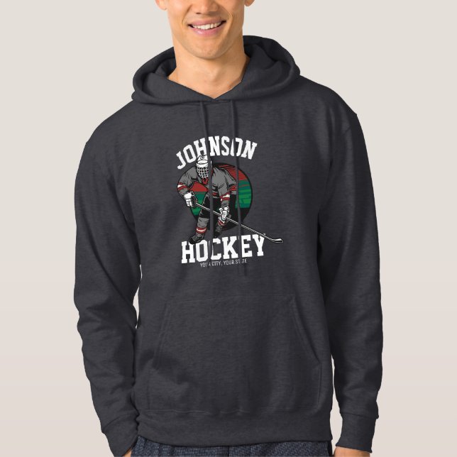 Personalized Ice Hockey Player Team Athlete Name  Hoodie (Front)