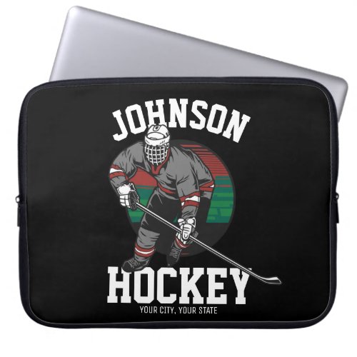 Personalized Ice Hockey Player Team Athlete Name  Laptop Sleeve