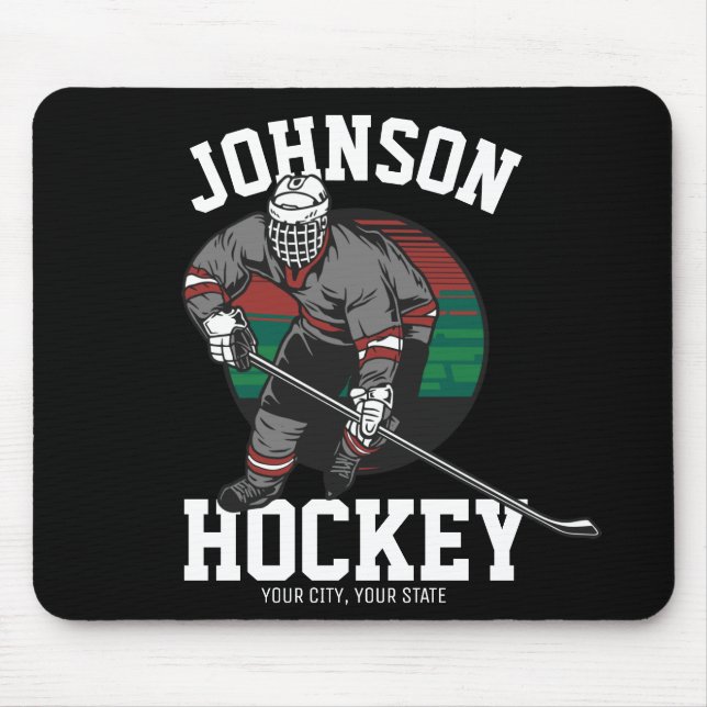 Personalized Ice Hockey Player Team Athlete Name  Mouse Pad (Front)