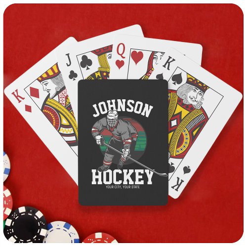 Personalized Ice Hockey Player Team Athlete Name  Playing Cards