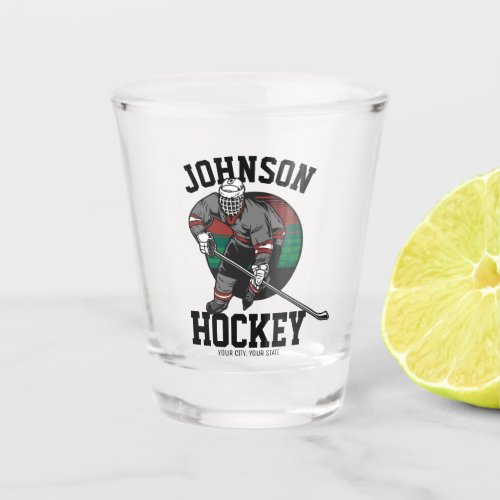 Personalized Ice Hockey Player Team Athlete Name  Shot Glass