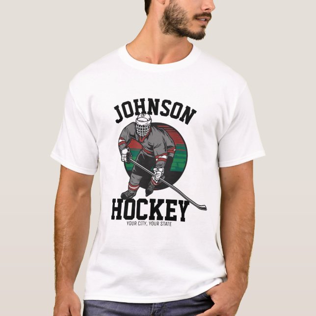 Personalized Ice Hockey Player Team Athlete Name  T-Shirt (Front)