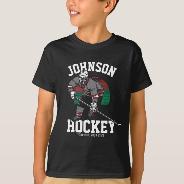 Personalized Ice Hockey Player Team Athlete Name  T-Shirt (Front)
