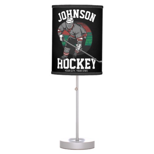 Personalized Ice Hockey Player Team Athlete Name Table Lamp