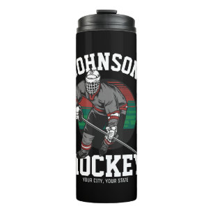 Personalized Ice Hockey Player Team Athlete Name Thermal Tumbler