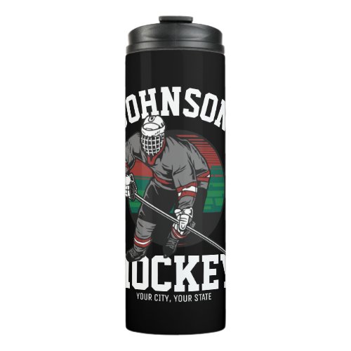 Personalized Ice Hockey Player Team Athlete Name  Thermal Tumbler